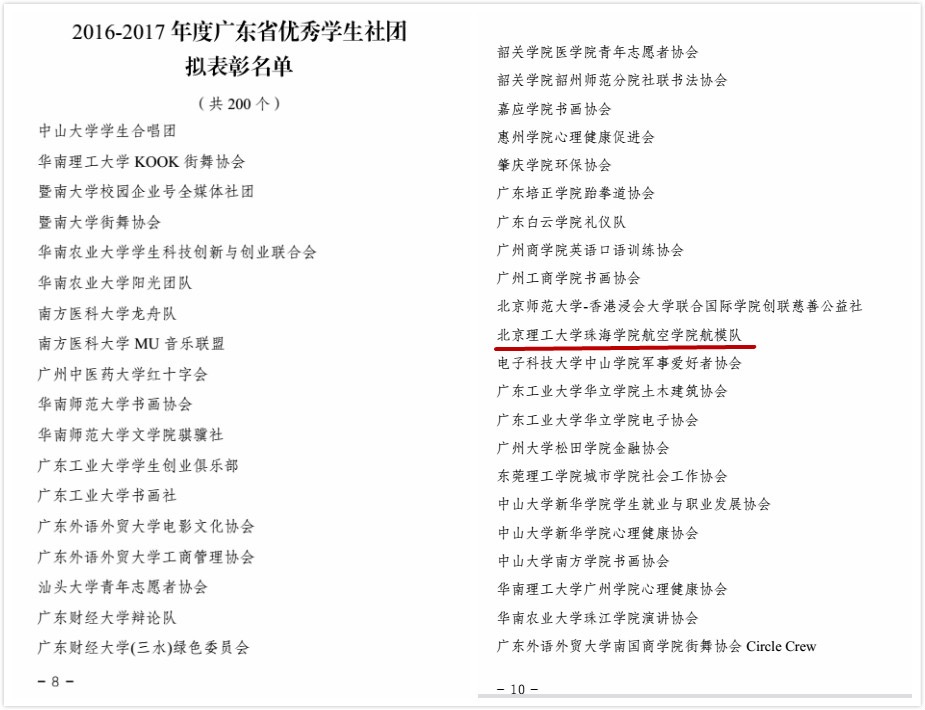 【航院要闻】航空学院航模队荣获“广东省优秀学生社团”荣誉称号